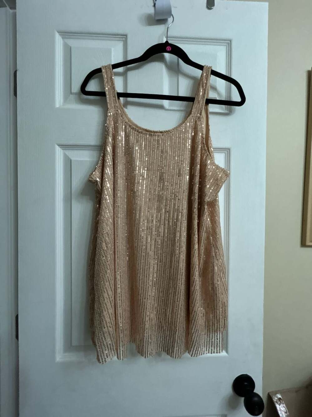 Sparkly Sequin Tank Top Gold Rose Gold Party Clubwear